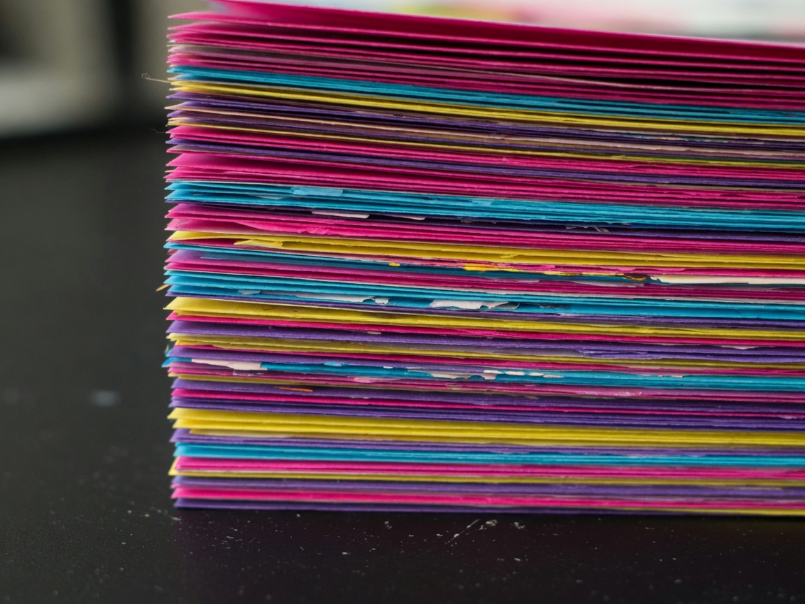 A tall stack of printed sheets